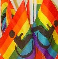 Regenbogenflaggen mit Rolli-Motiv