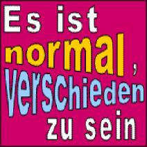 Motto-Logo: "Es ist normal, verschieden zu sein"