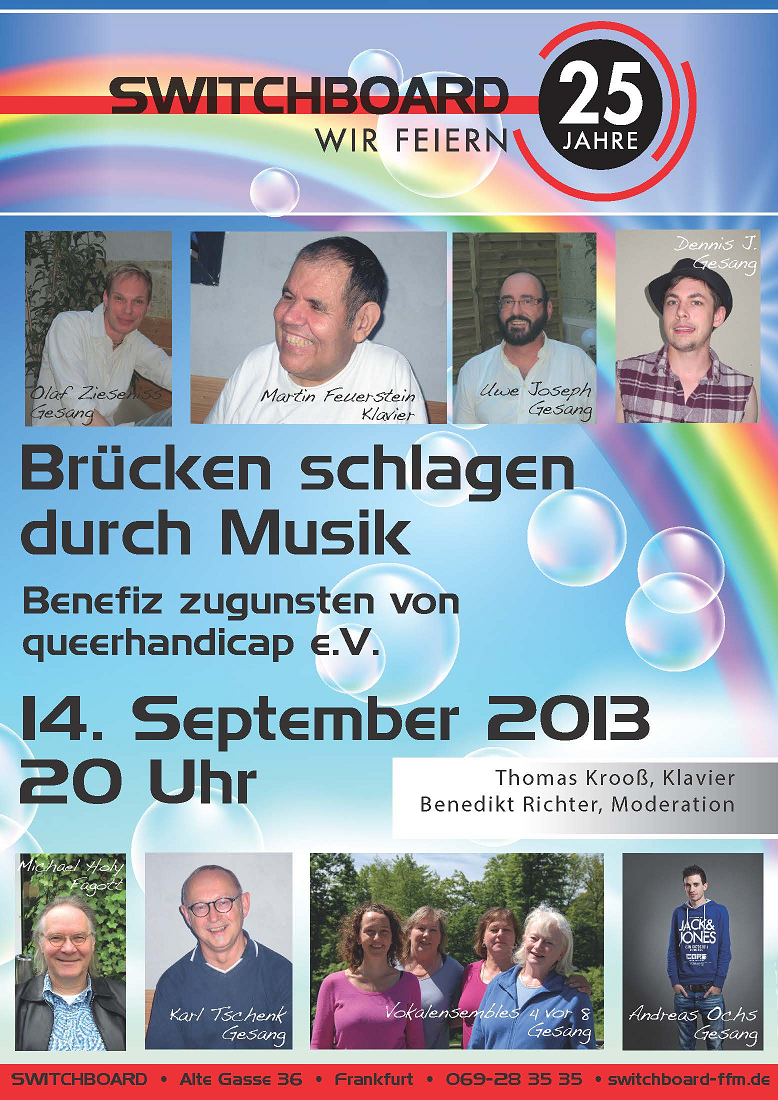 Switchboard-Plakat zum Konzert zeigt alle K�nstler