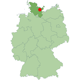Deutschlandkarte, Lage von Kiel/Schleswig-Holstein